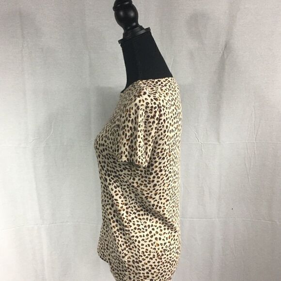 J Crew Small cheetah print tee short sleeve machine wash easy care 100% … - Picture 3 of 8